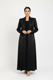 C 2101-02 Black Floral Abaya