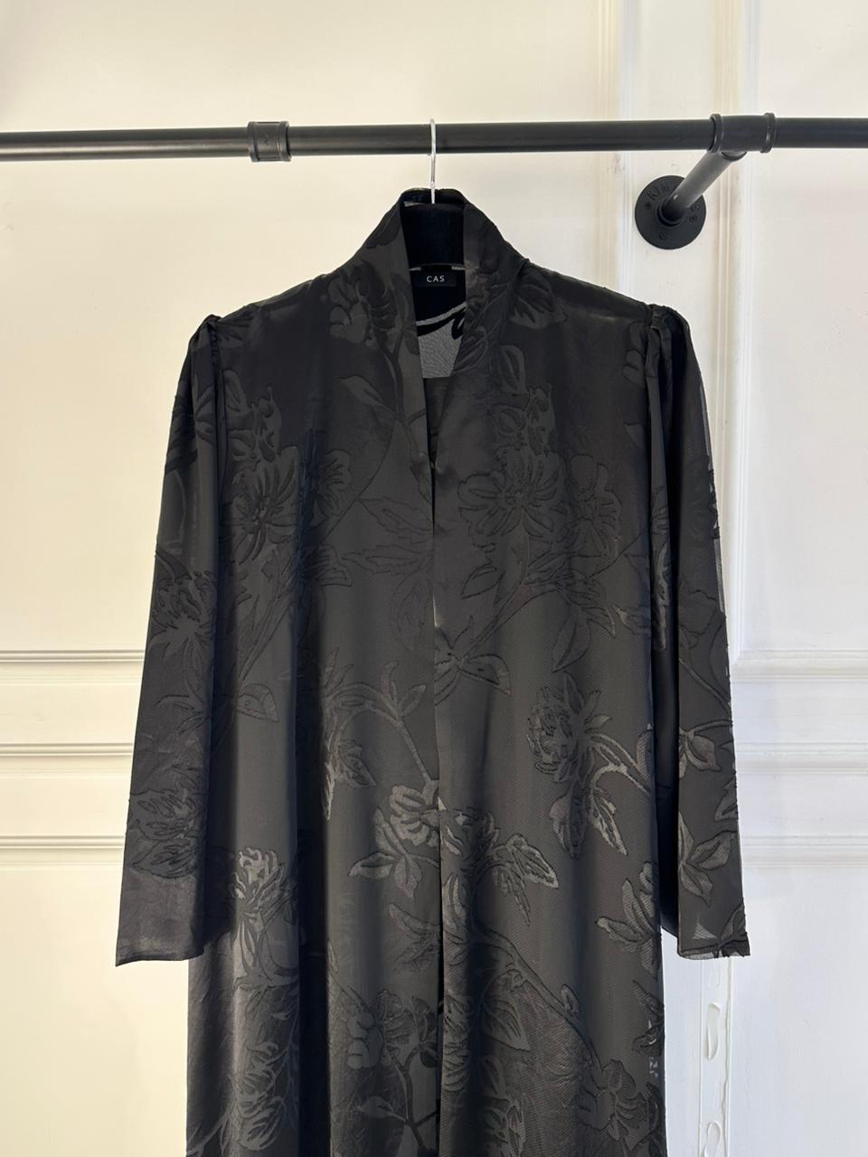 C 2101-03 Black Floral Abaya