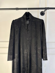C 2101-03 Black Floral Abaya