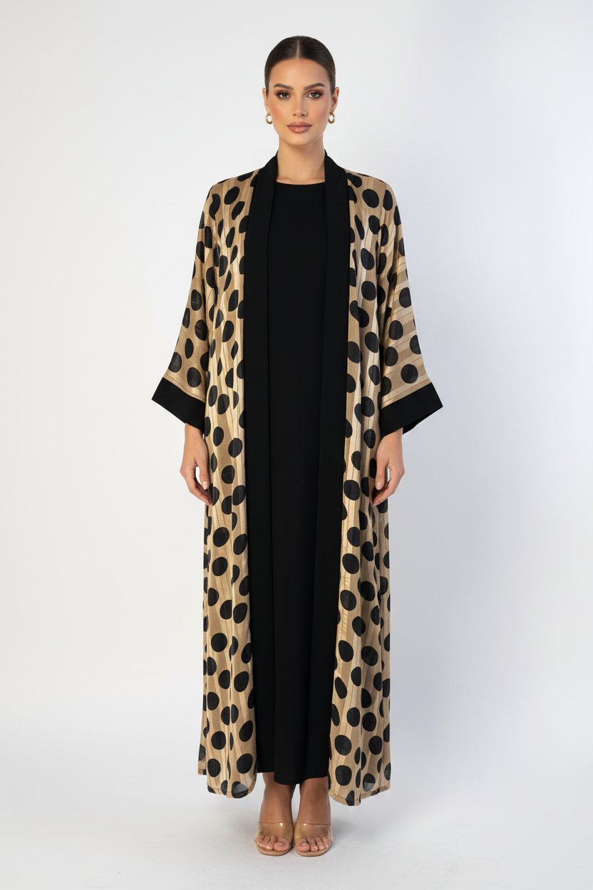 C 2114 Bronze Polka Dot Abaya