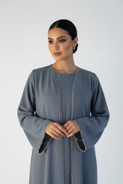 C 2118-02 Light Grey Lace Abaya