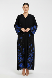 C 2120-04 Royal Blue Beaded Dantel Abaya