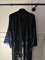 C 2120-04 Royal Blue Beaded Dantel Abaya