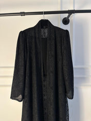 C 2121 Black Dantel Abaya