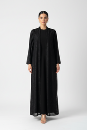 C 2124 Black Dantel Abaya