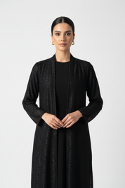 C 2124 Black Dantel Abaya