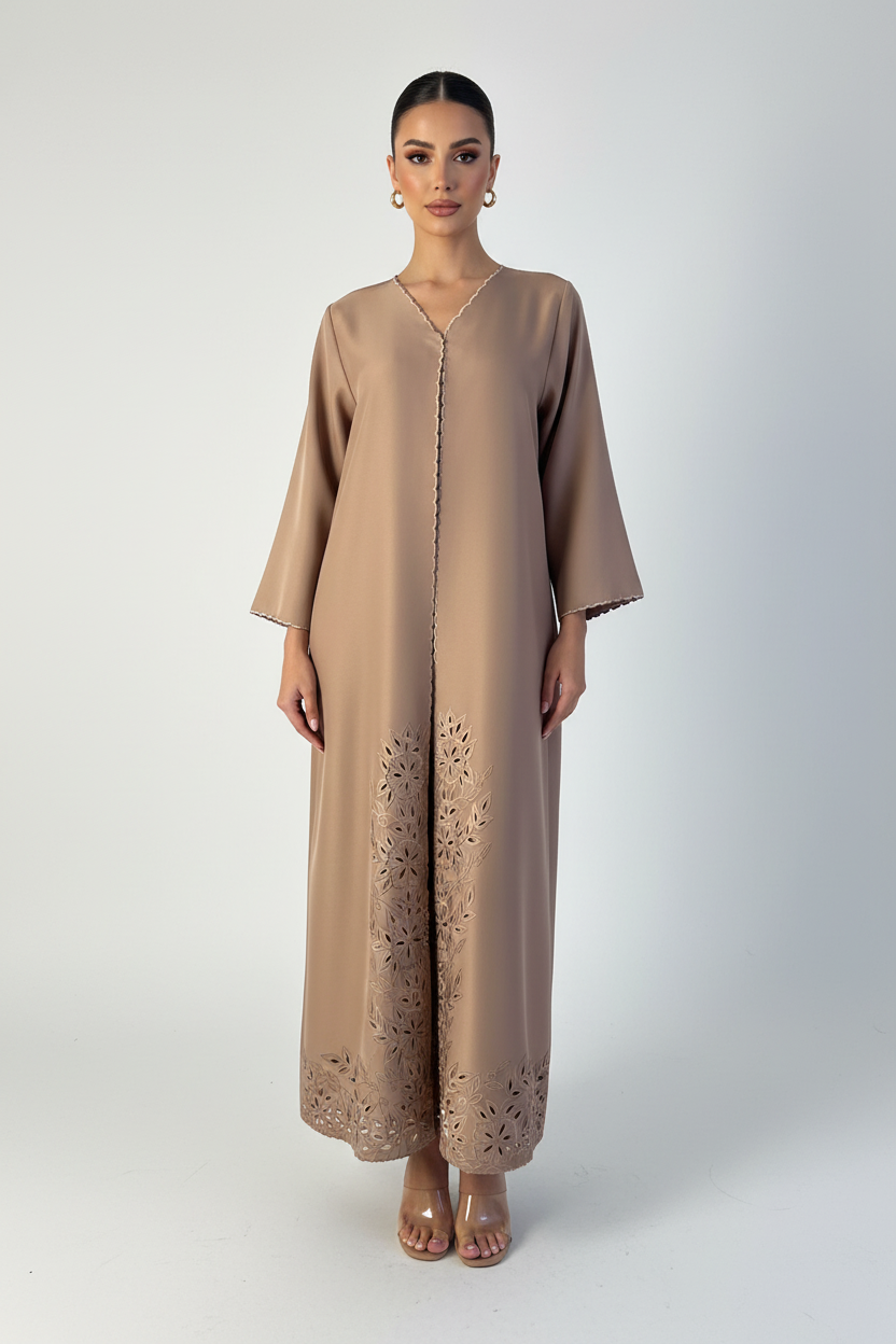 C 2127 Sandstone Lasercut Abaya