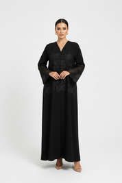 C 2129 Black Dantel Abaya