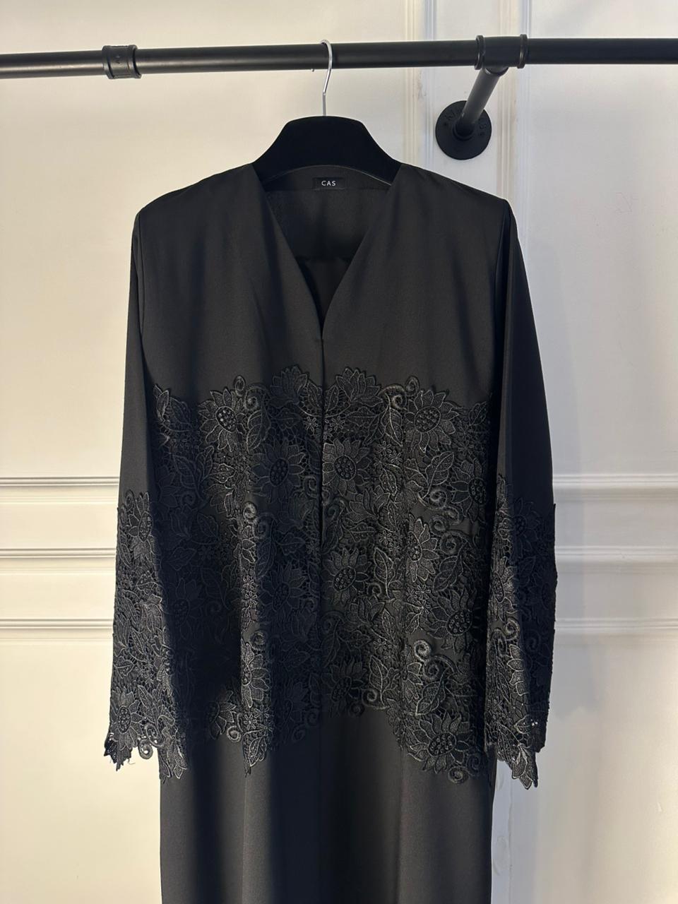 C 2129 Black Dantel Abaya