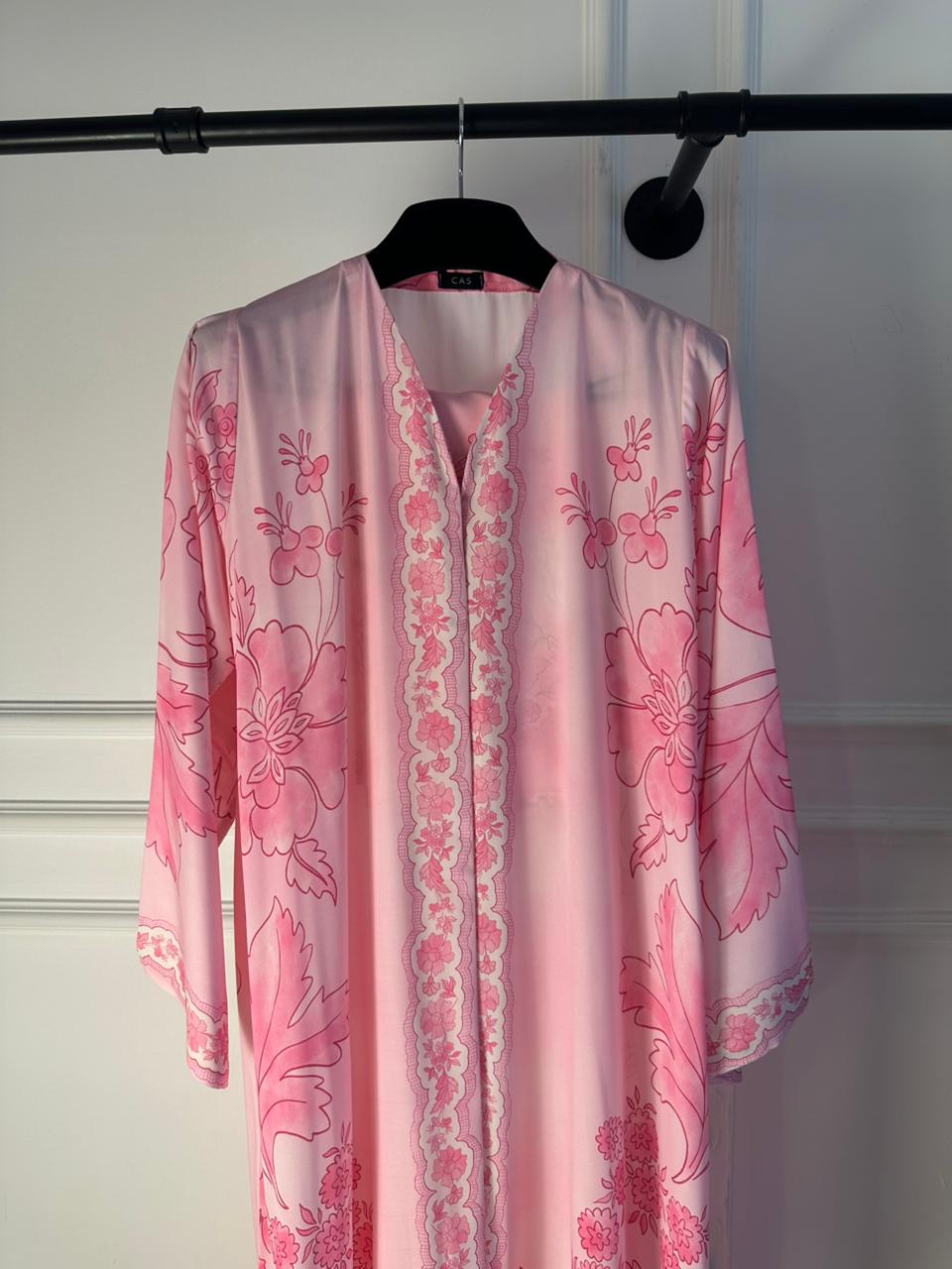 C 2132 Cupcake Pink Printed Abaya