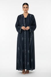 C 2133 Navy Blue Printed Abaya