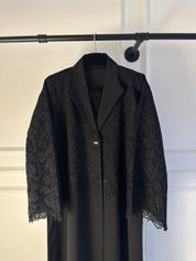C 2135 Black Dantel Abaya
