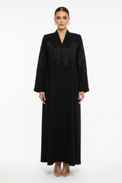 C 2136 Black Dantel Abaya