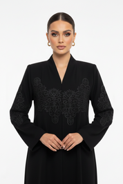 C 2136 Black Dantel Abaya