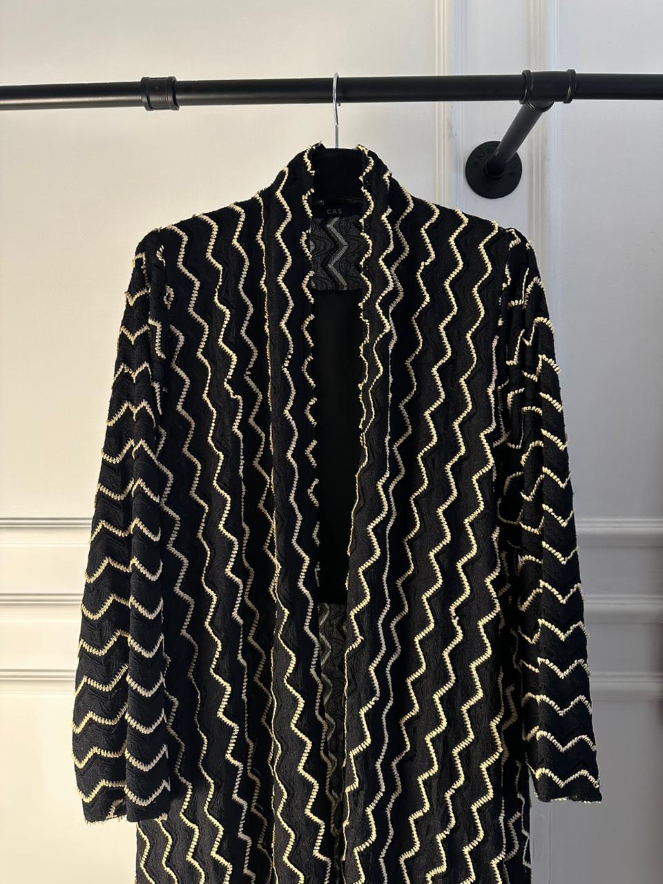 C 2138 Black Dantel Abaya