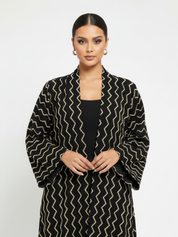 C 2138 Black Dantel Abaya