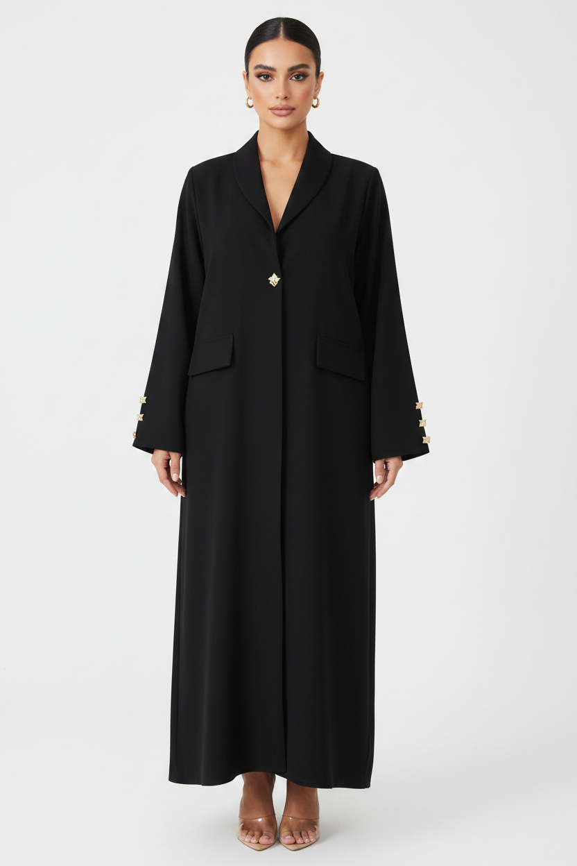 C 2139 Black Work Abaya