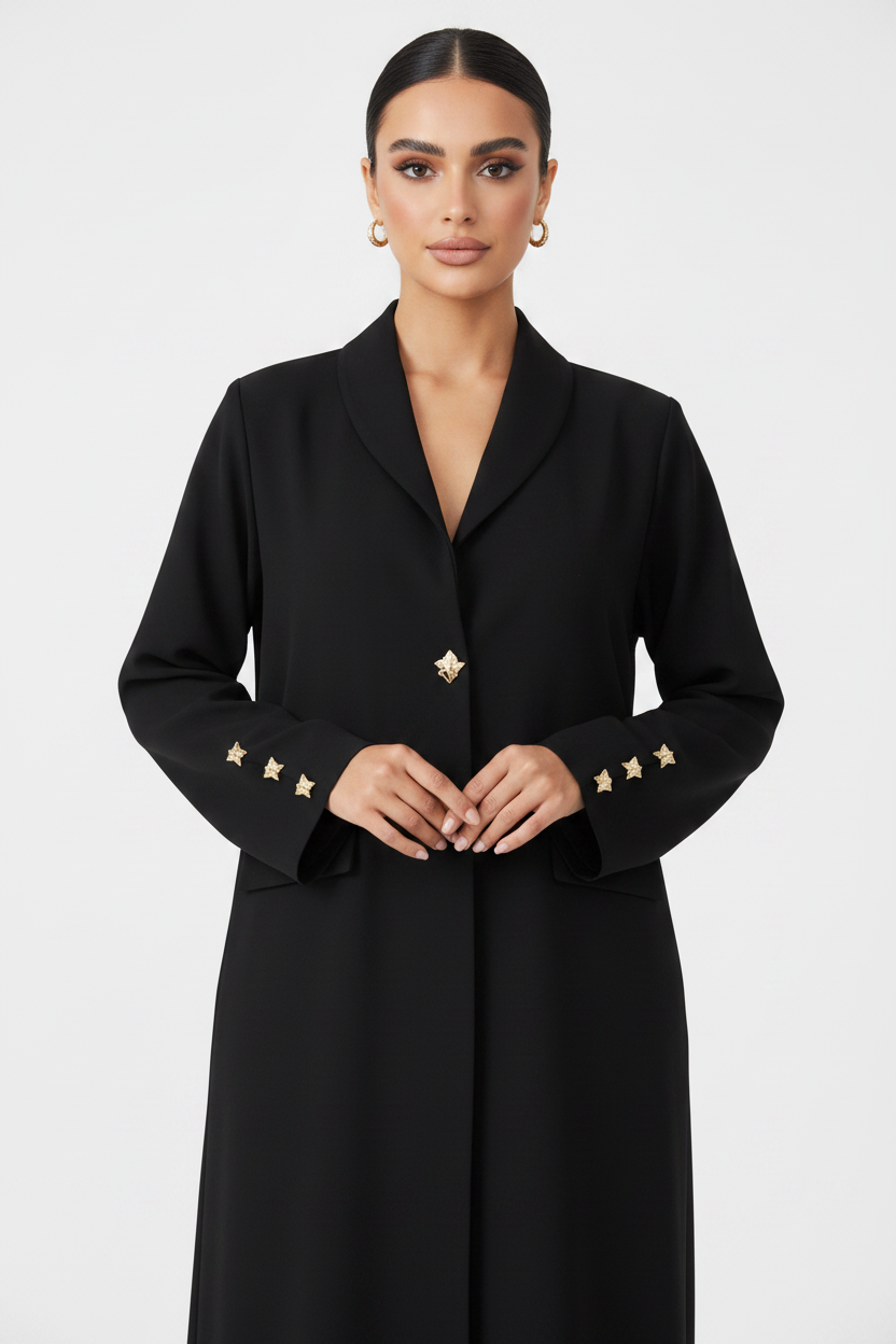 C 2139 Black Work Abaya