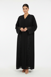 C 2140 Black Lace Abaya
