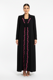 C 2143 Black Embroidered Abaya