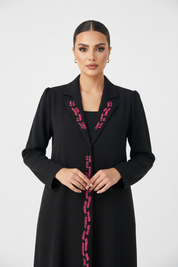 C 2143 Black Embroidered Abaya