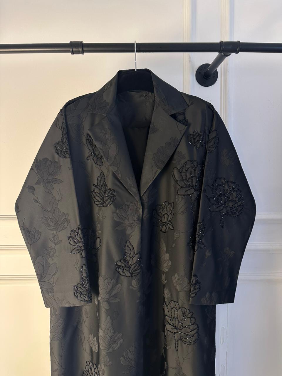 C 2144 Black Beaded Abaya