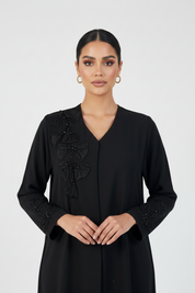 C 2145 Black Beaded Abaya