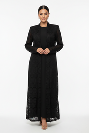 C 2148 Black Dantel Abaya