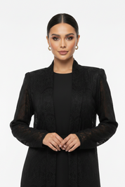 C 2148 Black Dantel Abaya