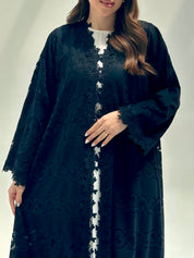 C 2150 Black Dantel Abaya