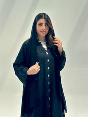 C 2150 Black Dantel Abaya
