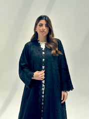C 2150 Black Dantel Abaya