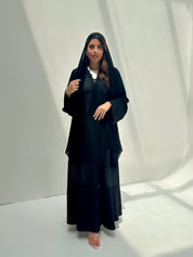 C 2151 Black Crystal Lace Abaya