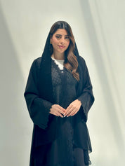 C 2151 Black Crystal Lace Abaya
