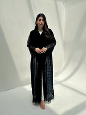 C 2152 Black Crystal Lace Abaya