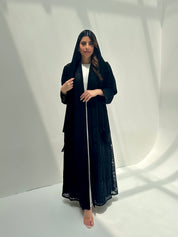 C 2154 Black Dantel Abaya