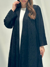 C 2155 Black Dantel Abaya