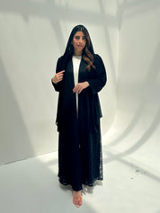 C 2155 Black Dantel Abaya