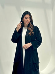 C 2155 Black Dantel Abaya