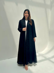 C 2155 Black Dantel Abaya