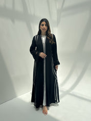 C 2157 Black Crystal Lace Abaya