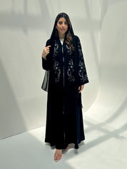 C 2158 Black Beaded Abaya