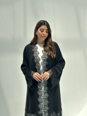 C 2160 Black Crystal Lace Abaya