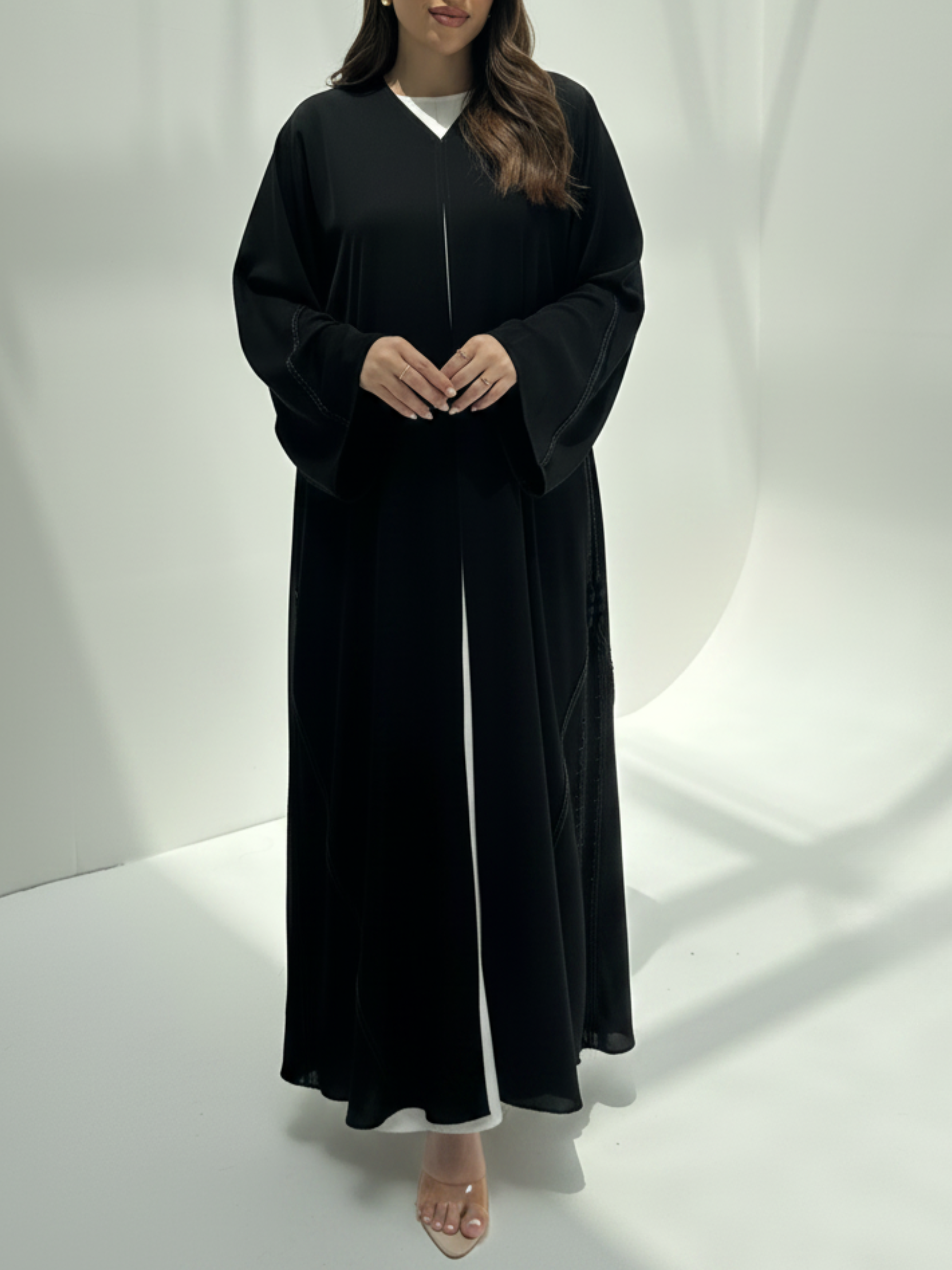 C 2161 Black Beaded Abaya