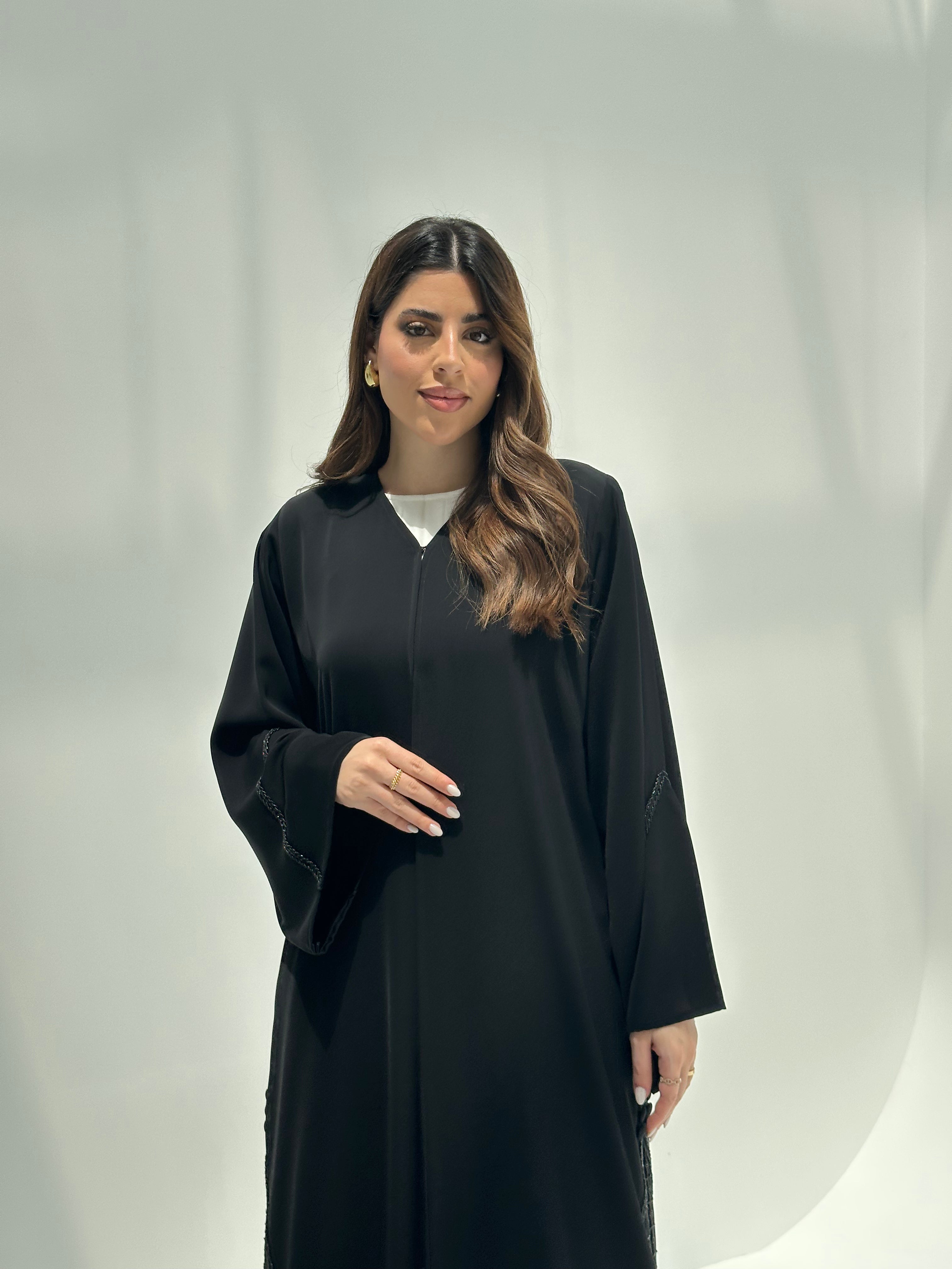 C 2161 Black Beaded Abaya