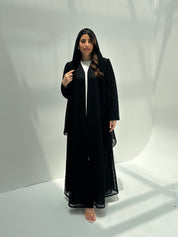 C 2162 Black Dantel Abaya