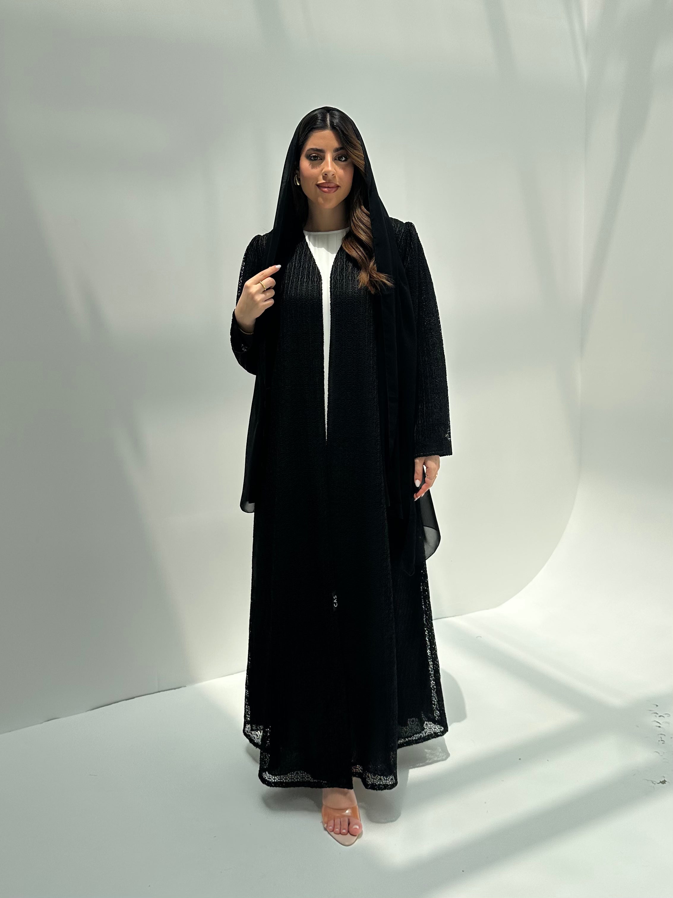 C 2162 Black Dantel Abaya