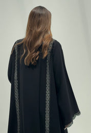 C 2167 Black Lace Abaya