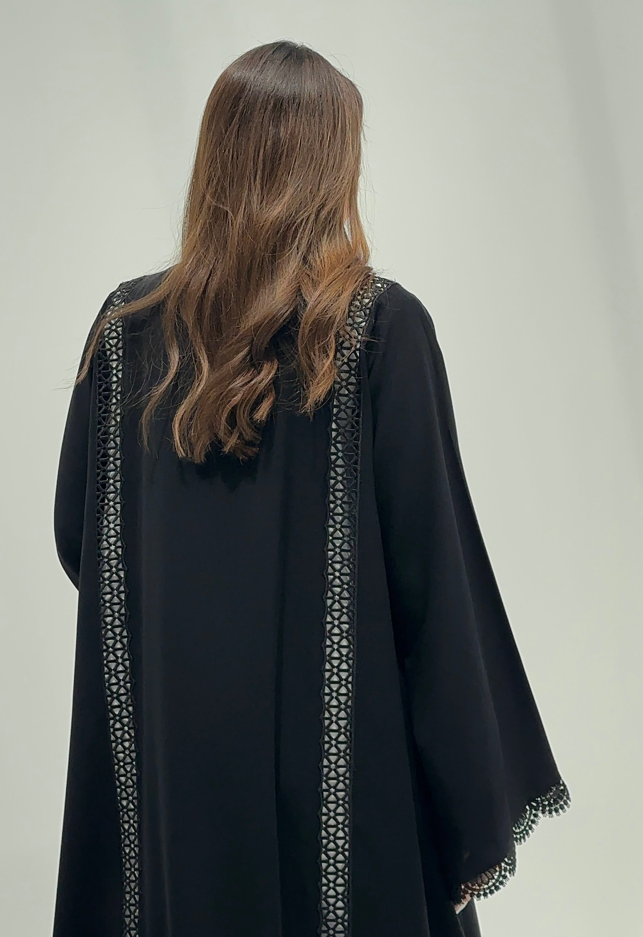 C 2167 Black Lace Abaya