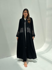 C 2171 Black Crystal Lace Abaya
